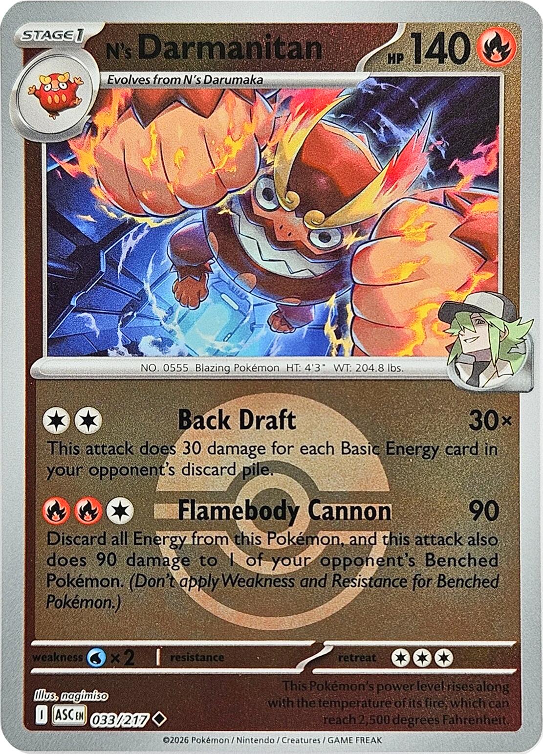 ME: Ascended Heroes #033/217 N's Darmanitan (Poke Ball)