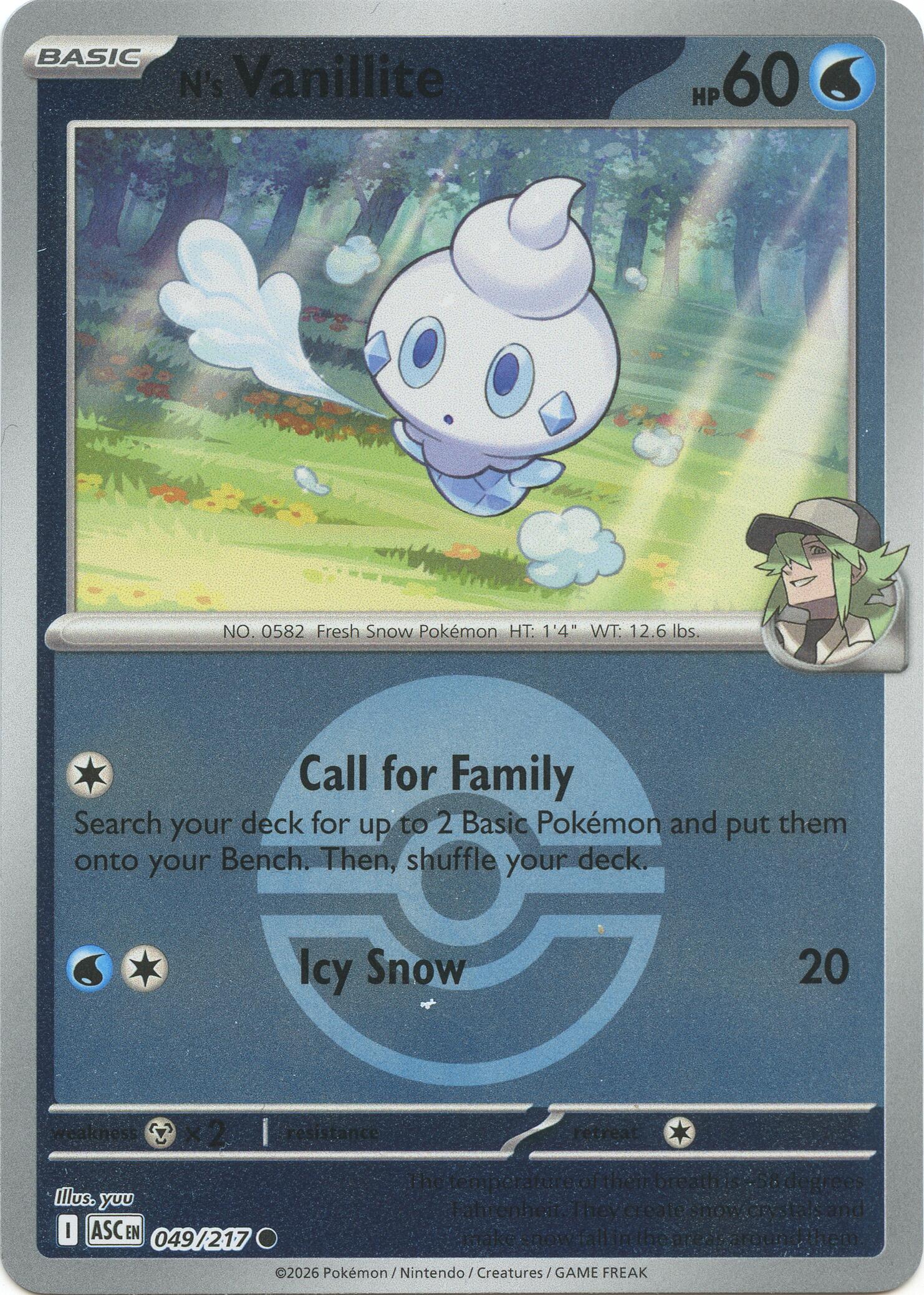 ME: Ascended Heroes #049/217 N's Vanillite (Poke Ball)