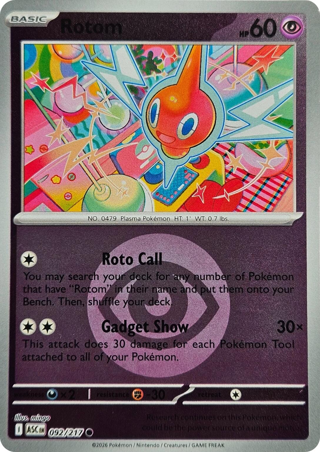 ME: Ascended Heroes #092/217 Rotom (Energy Symbol Pattern)
