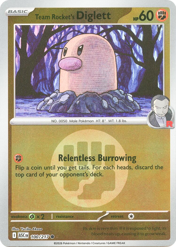 ME: Ascended Heroes #100/217 Team Rocket's Diglett (Energy Symbol Pattern)