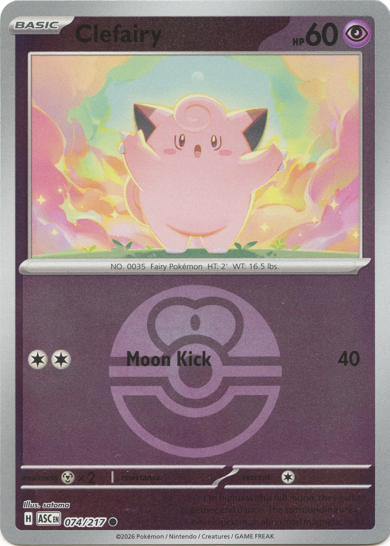 ME: Ascended Heroes #074/217 Clefairy (Love Ball)