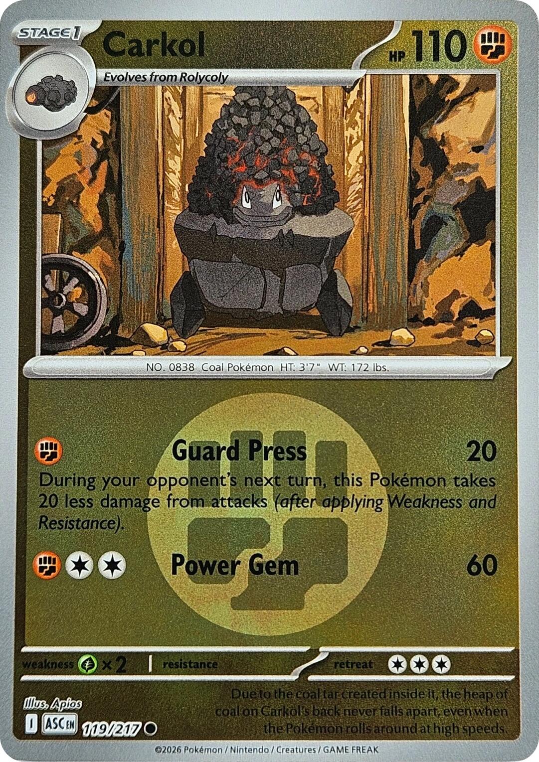 ME: Ascended Heroes #119/217 Carkol (Energy Symbol Pattern)