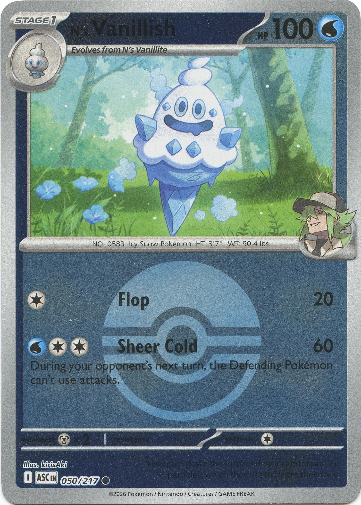 ME: Ascended Heroes #050/217 N's Vanillish (Poke Ball)