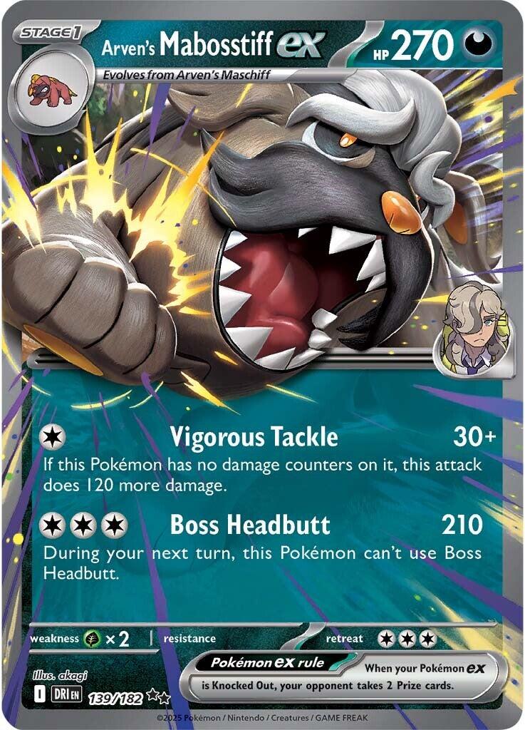 SV10: Destined Rivals #139/182 Arven's Mabosstiff ex