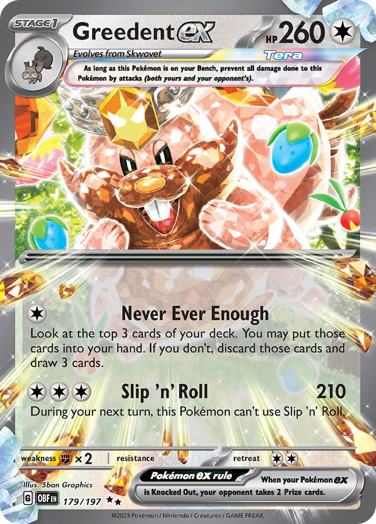 SV03: Obsidian Flames #179/197 Greedent ex
